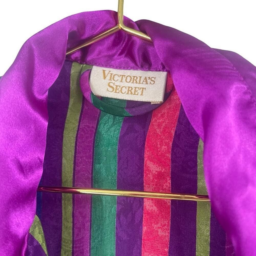 vintage Victoria's Secret Gold Label striped satin robe small - Picture 3 of 7